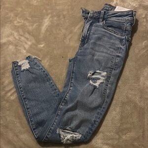 Trendy Distressed Blue Jeans